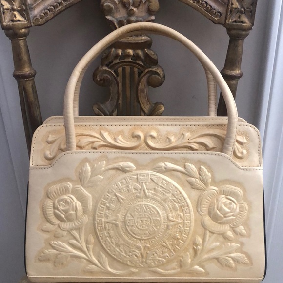 Vintage Hand Tooled Mayan God Purse Mexico - Picture 3 of 8